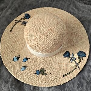 Coach X Observed By Us Embroidered Straw Hat